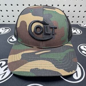 Colt Firearms Brand Officially Licensed "Woodland Camo" Snapback Cap Hat NEW
